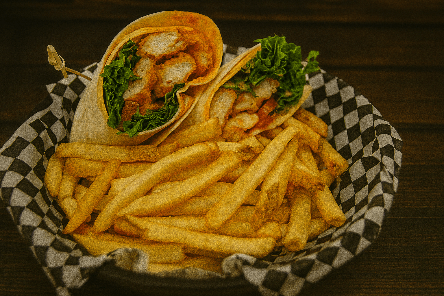 Peabody's buffalo chicken wrap
