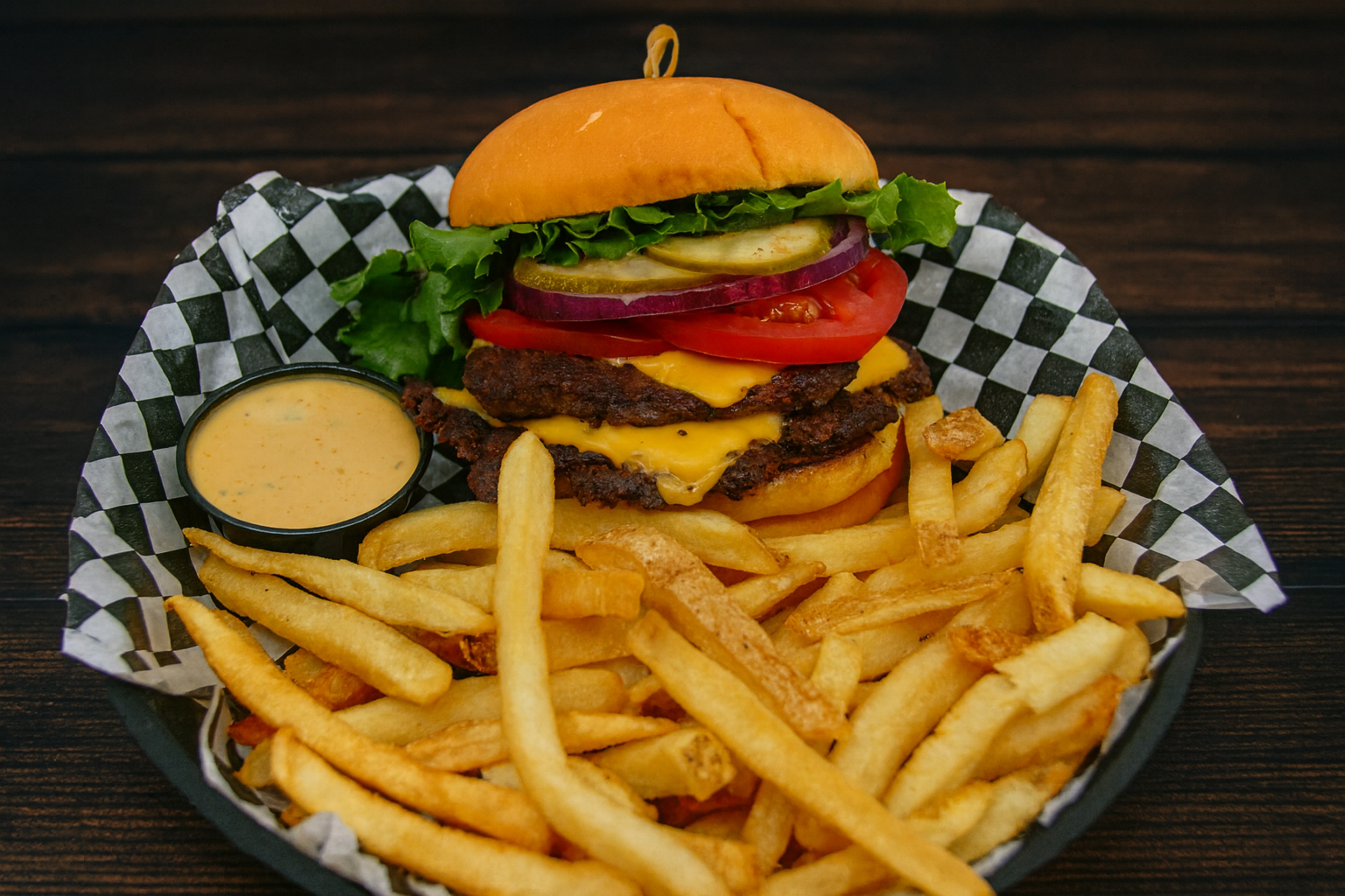 Smashed burger at Peabody's