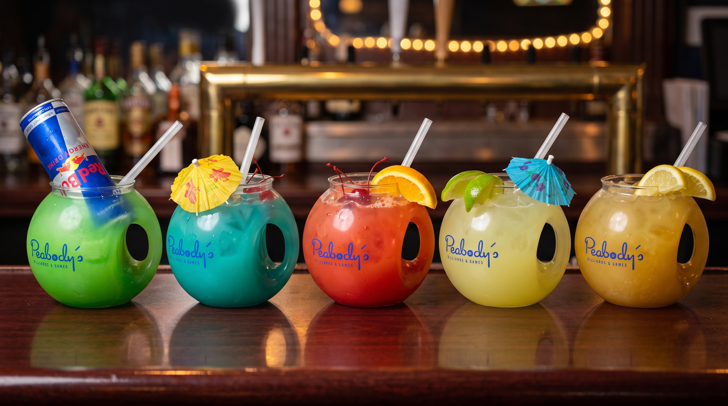 Fishbowl cocktail at Peabody's